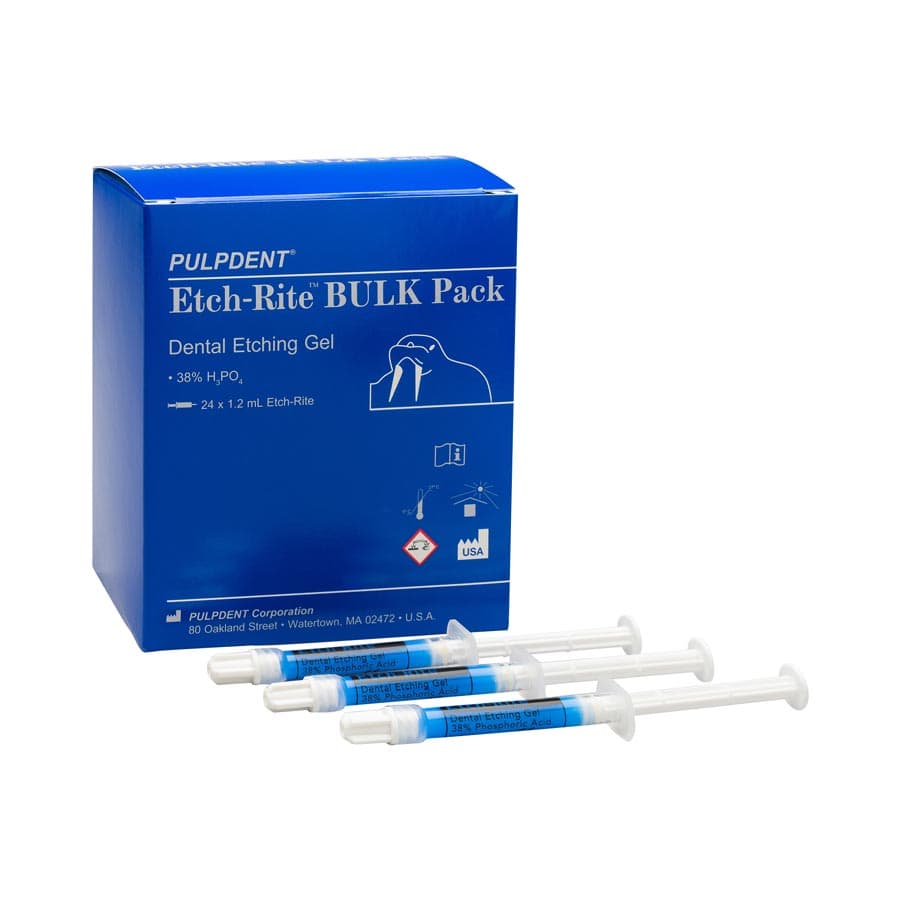 Pulpdent Etch-Rite Dental Etching Gel, 38% Phosphoric Acid, Thixotropic, Blue, 1.2 mL Syringe, Bulk Pack of 24, ET-24 thumbnail 17