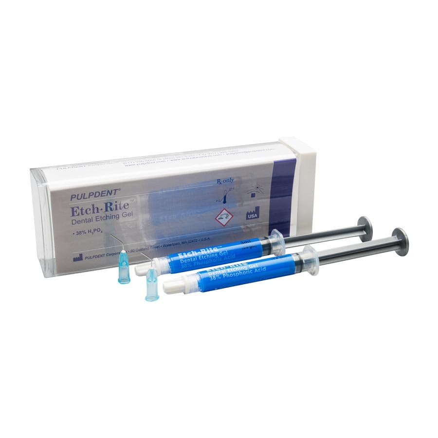 Etch-Rite Dental Etching Gel, 38% Phosphoric Acid, Twin Pack: 2 x 3 mL Syringes + 25 Applicator Tips, ET-TWIN thumbnail 4