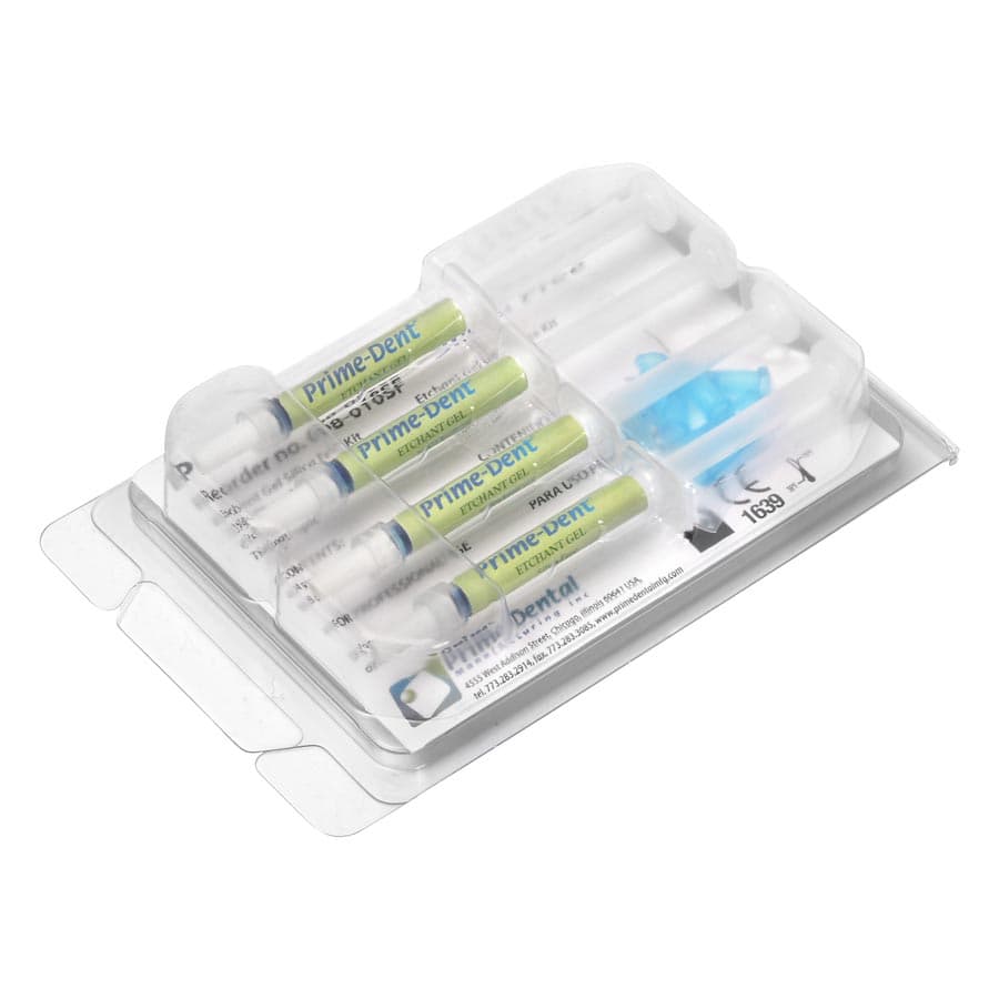 Prime-Dent Blue Etchant Gel 37% Phosphoric Acid Syringe Kit, 4 x 1.2 mL Syringes & 8 Tips, 008-010 thumbnail 2