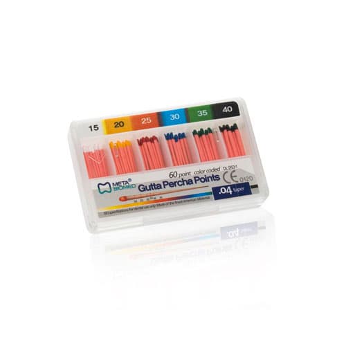 Meta Biomed Gutta Percha Points, .04 Taper, Size 15, 60/Box, TCG041560L-P71 - Meta Biomed - .04 Taper Gutta Percha Points 60/Pack - Image 1