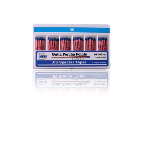 Meta Biomed Gutta Percha Points, .06 Taper, Size 45, 60/Box - Meta Biomed - .06 Taper Gutta Percha Points 60/Pack - Image 1