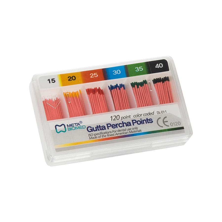 Meta Biomed Gutta Percha Points, ISO #55, .02 Taper, Non-Marked, Red, 120/Pk, 111530-55 - Gutta Percha Points, Bulk Pack, .02 Taper, Non-Marked, # 55, Red, 120/Pk, 111530-55 - Image 1