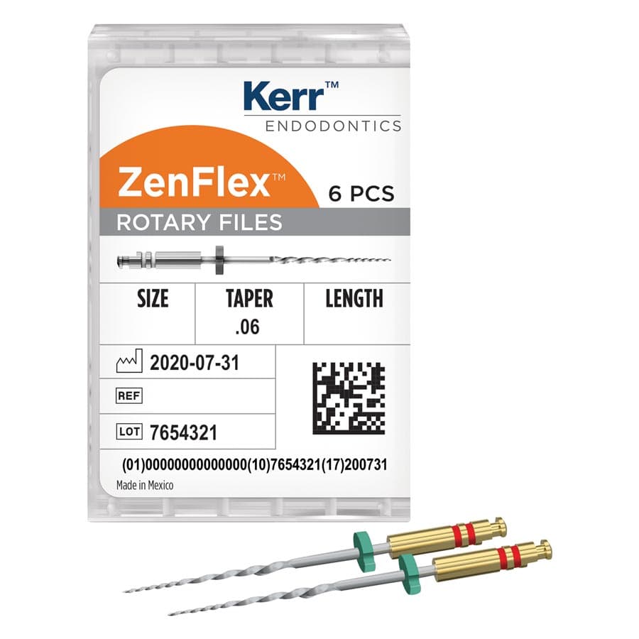 ZenFlex NiTi Rotary Shaping File, .35/.06/31mm, Non-Cutting Tip, Pack of 6, 818-2353 thumbnail 6