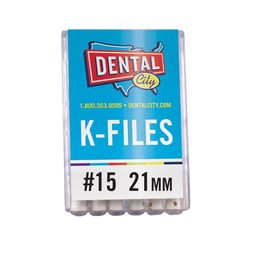 Dental City K-Files 21mm #15 (Pack of 6) - Dental City - Dental K-Files 21mm - Image 1