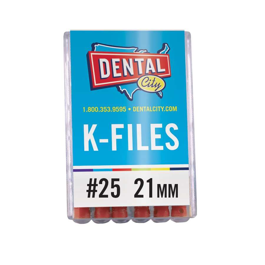 Dental City K-Files 21mm #25, 6/Pack - Dental City - Dental K-Files 21mm - Image 1