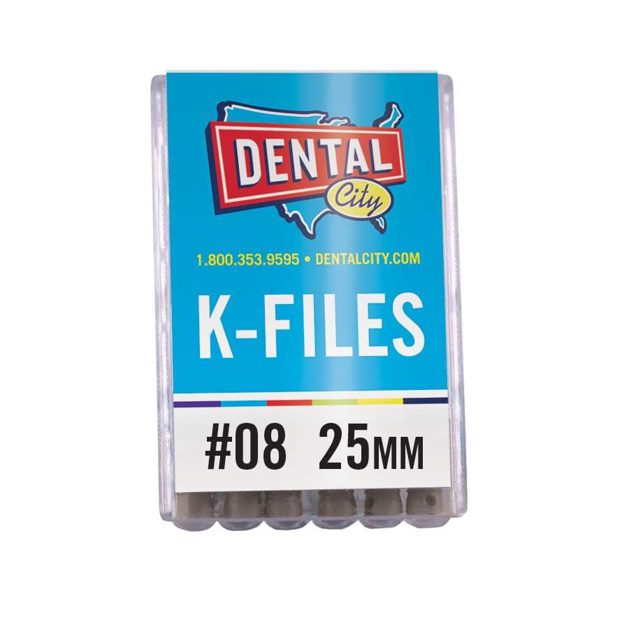 Dental City K-Files 25mm #08 (Pack of 6) - Dental City - Dental K-Files 25mm - Image 1