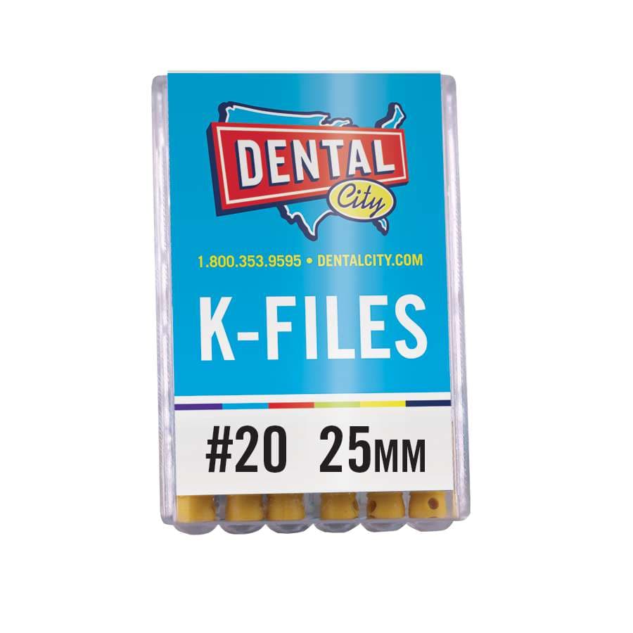 Dental City K-Files 25mm #20 (Pack of 6) - Dental City - Dental K-Files 25mm - Image 1
