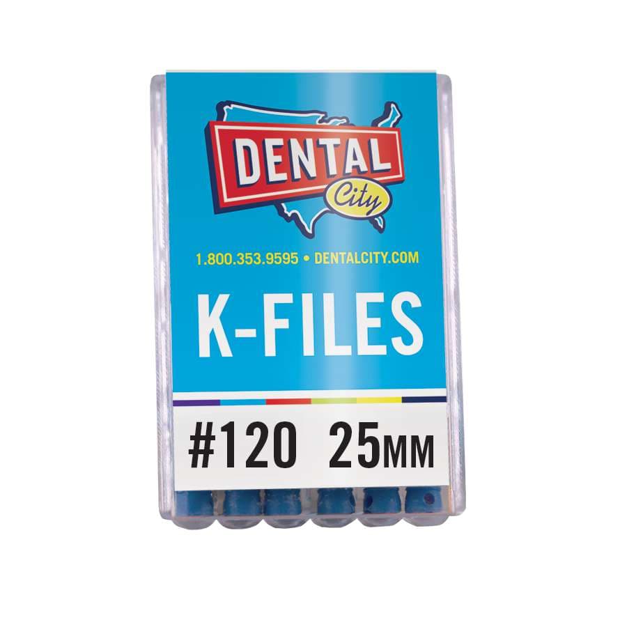Dental City K-Files 25mm #120, 6/Pack - Dental City - Dental K-Files 25mm - Image 1