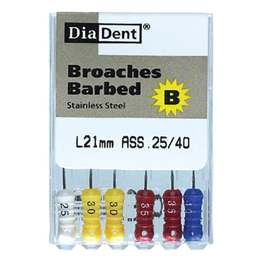 Diadent Barbed Broaches, 25 mm, #20, XXXX-Fine, 6/Pack, 504-201 thumbnail 3