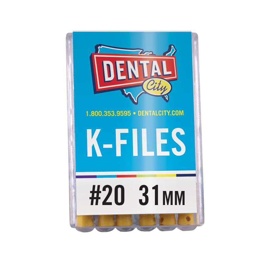 Dental City K-Files 31mm #20 (Pack of 6) - Dental City - Dental K-Files 31mm - Image 1