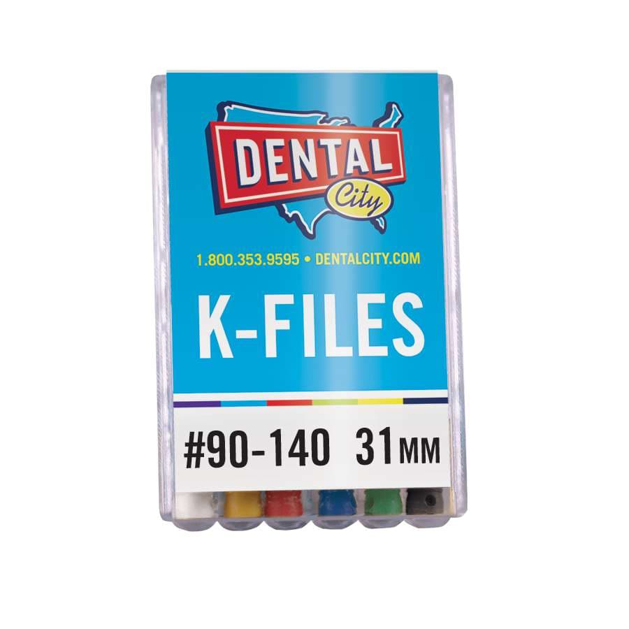 Dental City K-Files 31mm, Sizes #90-140, 6/Pack - Dental City - Dental K-Files 31mm - Image 1