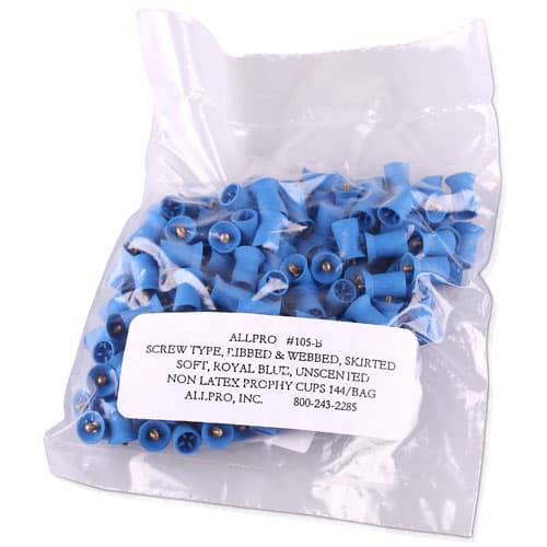 Allpro Nonlatex Prophy Cups, Screw Type, Ribbed & Webbed, Skirted, Soft, Royal Blue, Unscented, 144/Pkg, 105-B-144 thumbnail 2