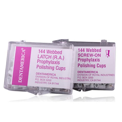 Dentamerica Prophy Cups, Latch Type, 6-Webbed, Medium Soft, White, 144/Pk, #401 thumbnail 11