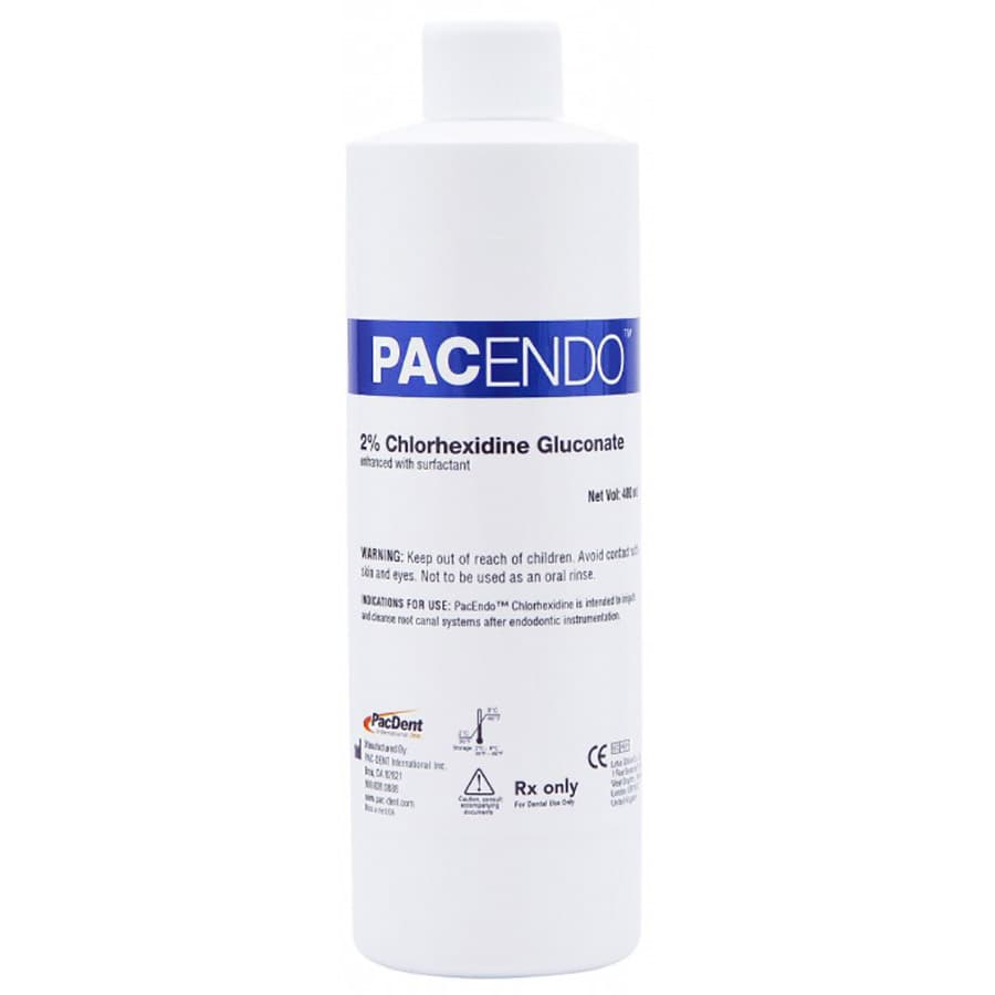 PacEndo 2% Chlorhexidine Bottle with Luer-Lock Dispensing Cap, 480mL/16oz, PE-CHXB - Chlorhexidine 2% Btl w/Luer-Lock Cap 480mL/16oz - Image 1