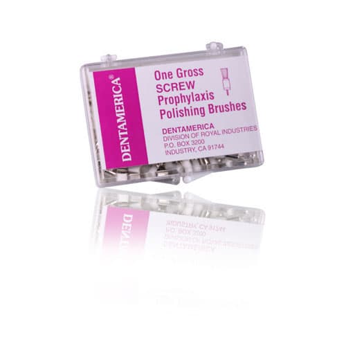 Dentamerica Screw-Type Prophy Brush, Flat Tip, Metal Shank, White, 144/Pkg, #416 thumbnail 5