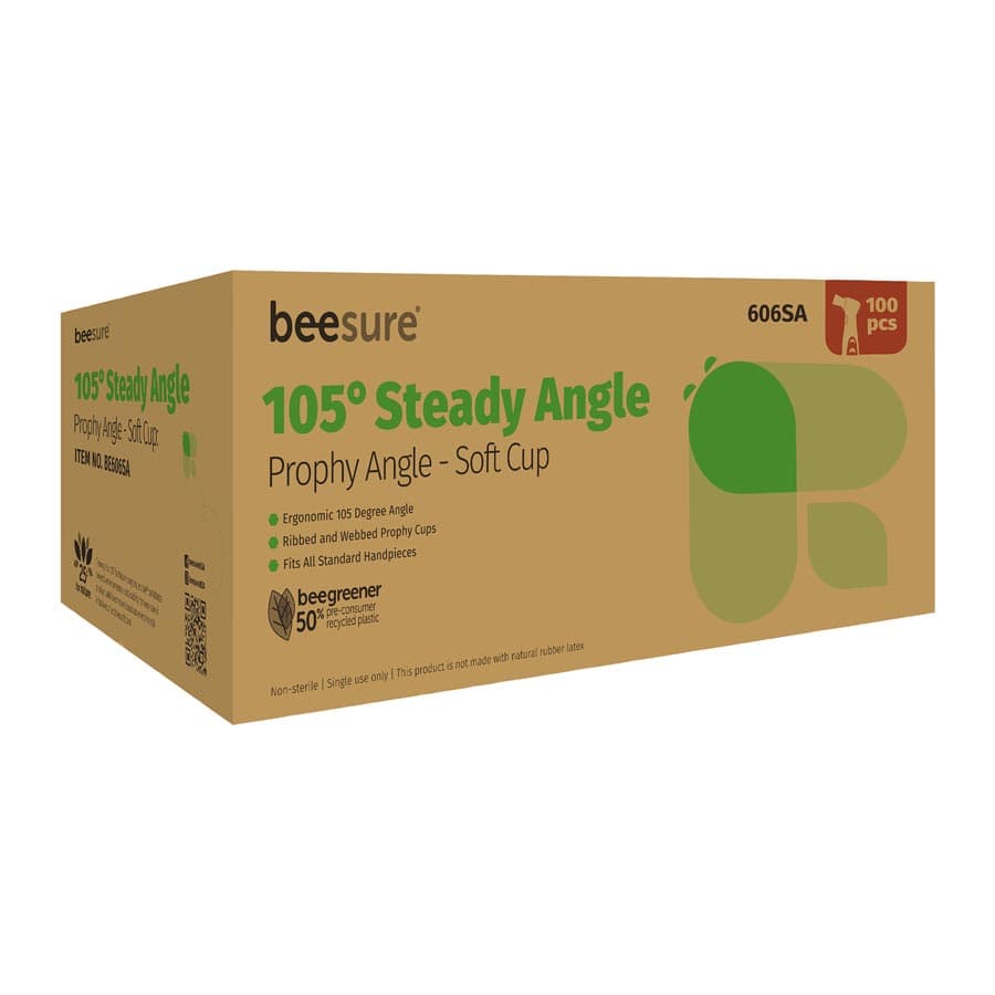 BeeSure 105° Steady Disposable Prophy Angles, Soft Cup, Green, Latex-Free, 100/Box, BE606SA thumbnail 11