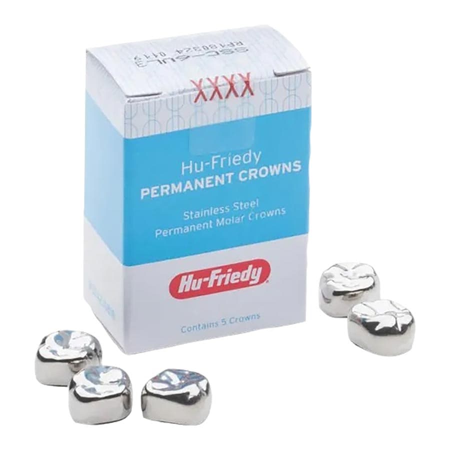 Hu-Friedy Stainless Steel Permanent Molar Crown, Lower Right #6, Size 6LR6, Refill Pack of 5, SSC-6LR6 thumbnail 2