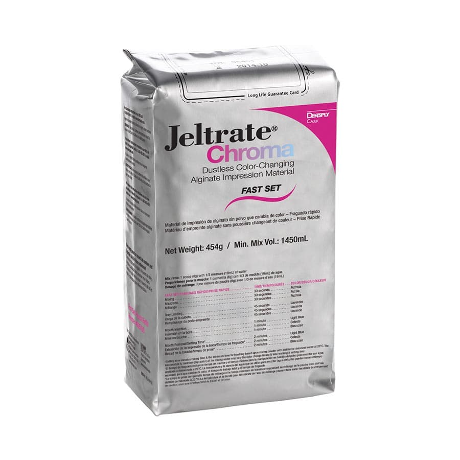 Jeltrate Chroma Dustless Color-Changing Alginate Impression Material, Fast Set, Spearmint, 1 lb (454 g) Pouch, 605700 thumbnail 11