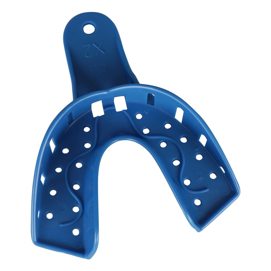 Plasdent Excellent Disposable Impression Trays, #X2 X-Large Lower, Royal Blue, 12/Bag, IT-XLL thumbnail 4