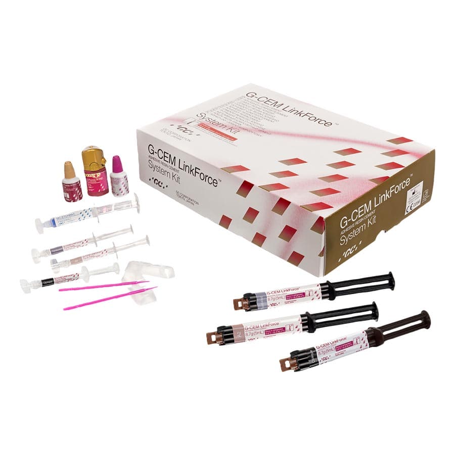 G-CEM LinkForce Adhesive Resin Cement System Kit, Dual-Cure, Shades A2/Translucent/Opaque, 3 x 8.7g Syringes, 009541 thumbnail 8
