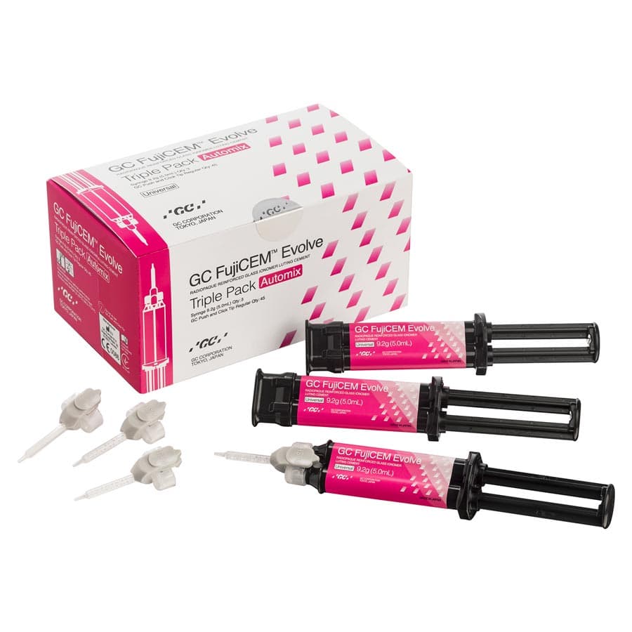 GC FujiCEM Evolve Automix Resin-Reinforced Glass Ionomer Cement, 9.2g Syringe, Pack of 3, 012950 thumbnail 13