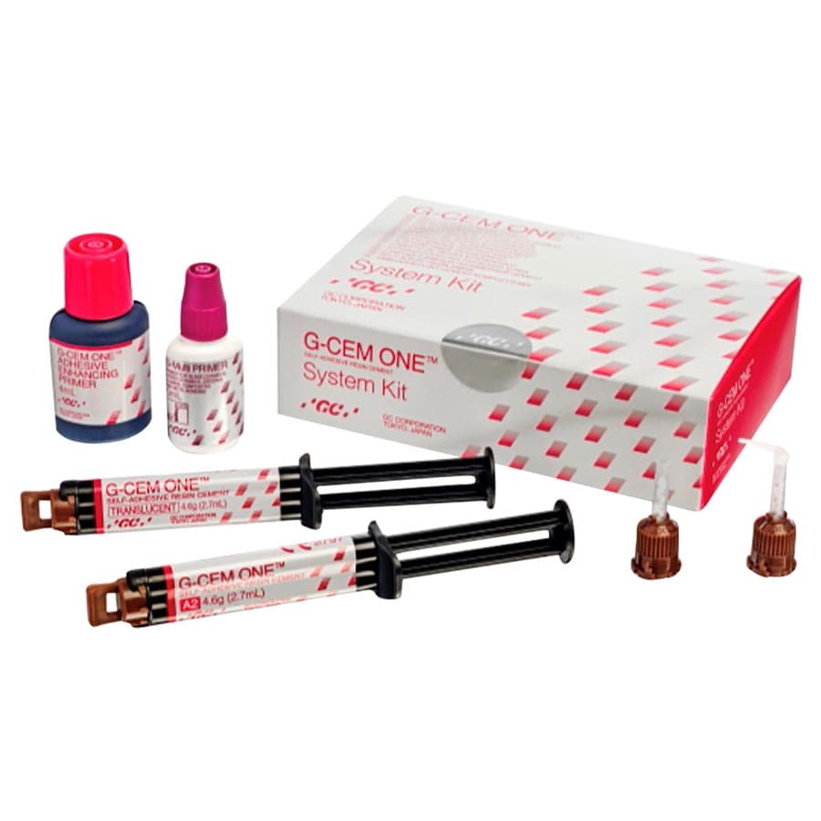 G-CEM ONE Universal Resin Cement System Kit, Self-Cure, Shades A2 & Translucent, 2 x 4.6g Syringes, 20 Automix Tips, 2 Primers, 013672 thumbnail 18