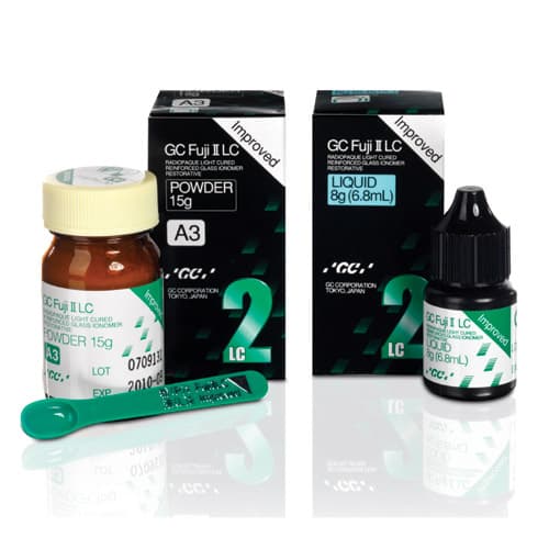 GC Fuji II LC Improved Glass Ionomer Restorative, Shade B4, 1:1 Package, 15g Powder + 6.8ml Liquid, #000191 thumbnail 3