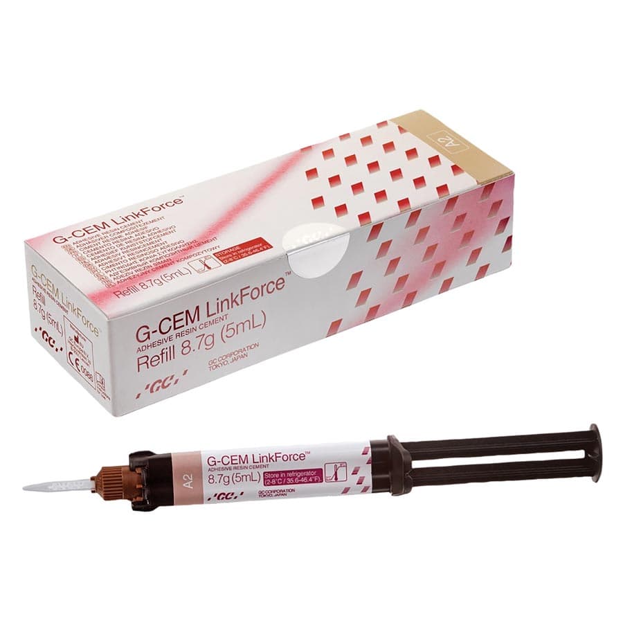 G-CEM LinkForce Adhesive Resin Cement Refill, Shade A2, 5 mL (8.7 g) Syringe with 20 Automix Tips, 010120 thumbnail 8