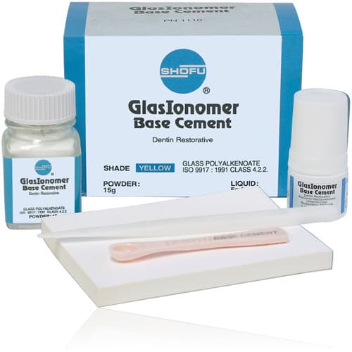 Shofu GlasIonomer Base Cement Introductory Kit, Yellow, 15 g Powder / 5 mL Liquid, 1 Kit, #1110 thumbnail 21