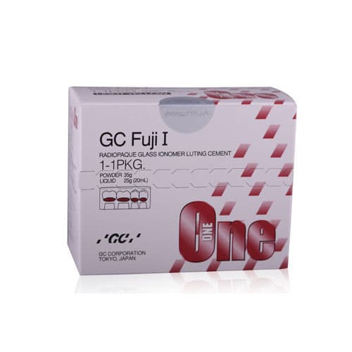 GC Fuji I Glass Ionomer Luting Cement, Light Yellow, 1:1 Complete Kit (35g Powder, 20ml Liquid, Mixing Pad, Scoop), 901007 thumbnail 12