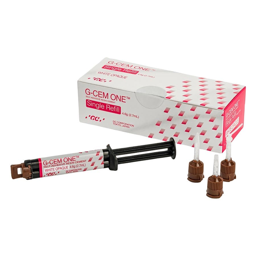 G-CEM ONE Self-Adhesive Resin Cement Single Refill, White Opaque, 4.6 g Syringe with Tips, 013676 thumbnail 16