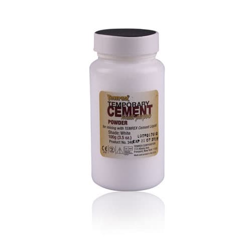 Temrex Zinc Oxide Eugenol Temporary Cement Powder, Yellow-Gray, 100 g Bottle, 342 thumbnail 3
