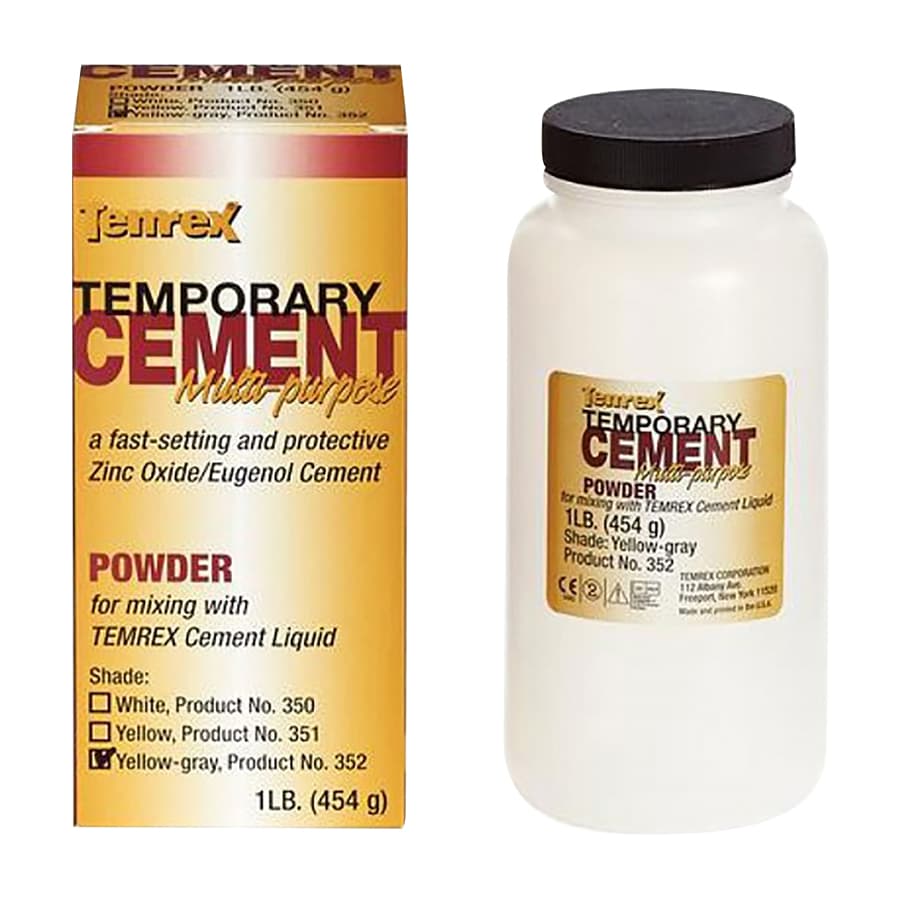 Temrex Zinc Oxide Eugenol Temporary Cement Powder, White, 1 lb Bottle, 350 thumbnail 14
