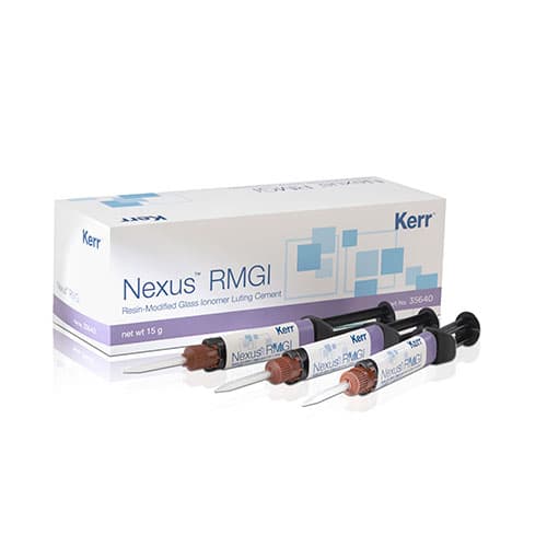 Kerr Nexus RMGI Glass Ionomer Luting Cement, Dual-Mix Syringe Kit, Translucent White, 3 x 5 g Syringes, 24 Tips, 35640 thumbnail 14