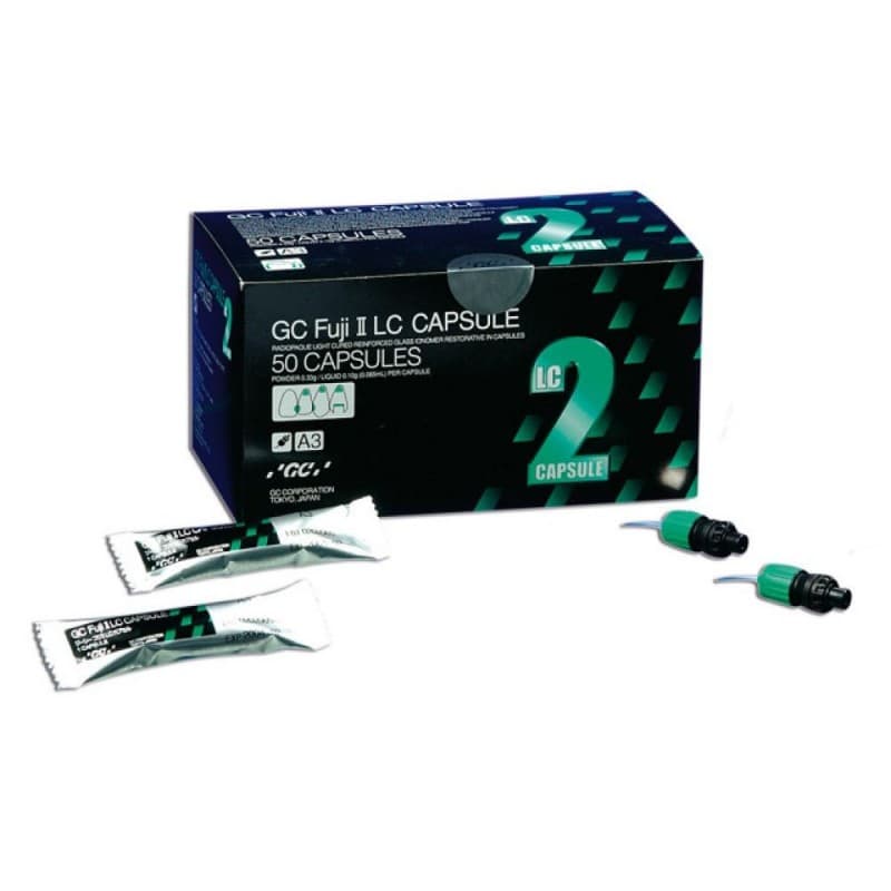 GC Fuji II LC Light-Cured Glass Ionomer Restorative Capsules, Light Shade Assortment (A1, A2, A3, B2, C2), 24/Box, 425015 thumbnail 16