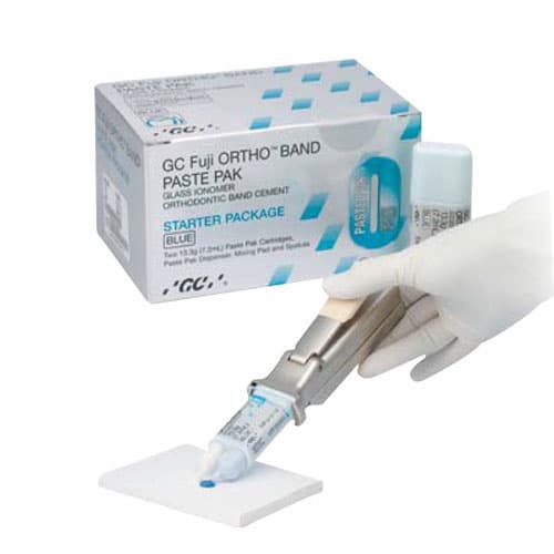 GC Fuji ORTHO BAND Paste Pak Starter Kit, Blue Resin-Modified Glass Ionomer Orthodontic Band Cement, 2 x 13.3 g (7.2 mL) Cartridges, 439460 thumbnail 25