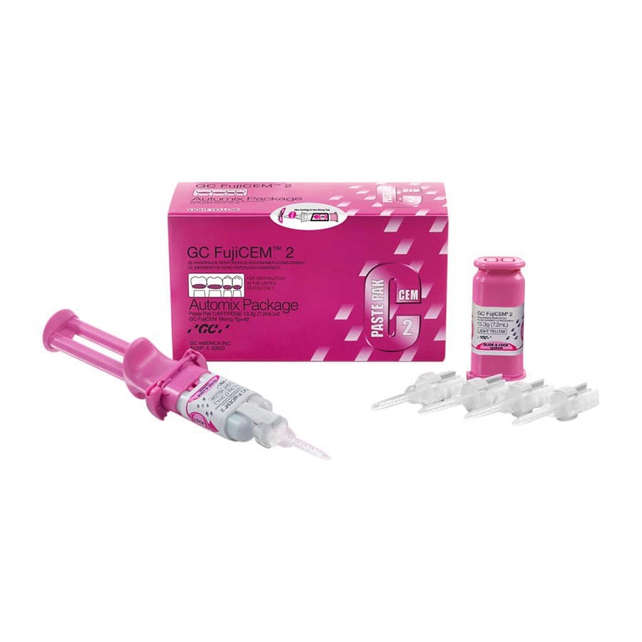 GC FujiCEM 2 Automix Package, Resin-Modified Glass Ionomer Luting Cement, 2 x 7.2 mL (13.3 g) Cartridges with 42-44 Mixing Tips, #441000 thumbnail 12