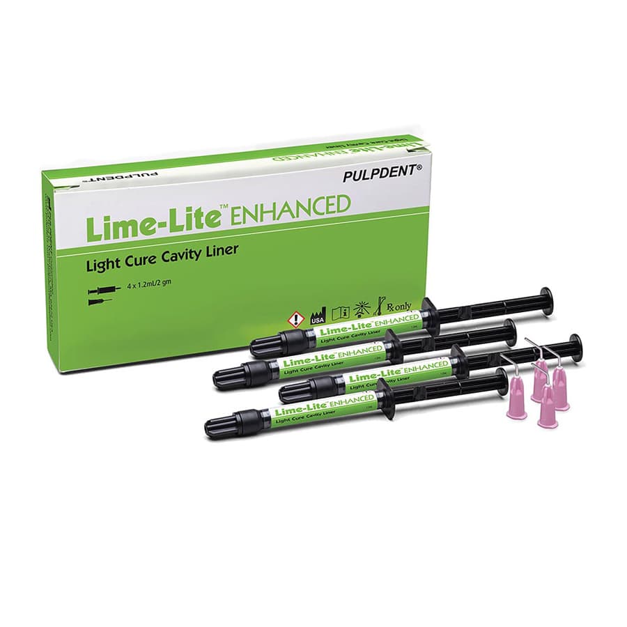 Pulpdent Lime-Lite Enhanced Bioactive Light-Cure Cavity Liner, 1.2 mL Syringe Kit, 4 Syringes + 20 Applicator Tips, Universal Dentin Shade, LLE thumbnail 16