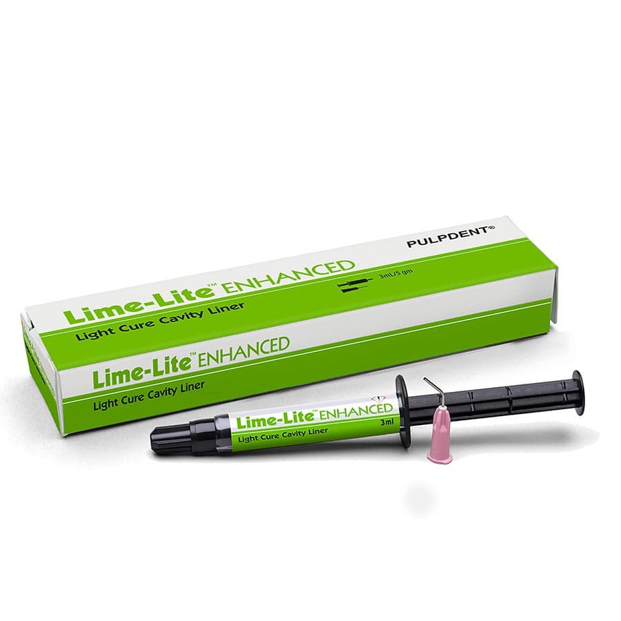 Pulpdent Lime-Lite Enhanced Bioactive Light-Cure Cavity Liner/Base, Syringe Refill, 3 mL (5 g), 1 Syringe + 20 Applicator Tips, LLE3 thumbnail 18