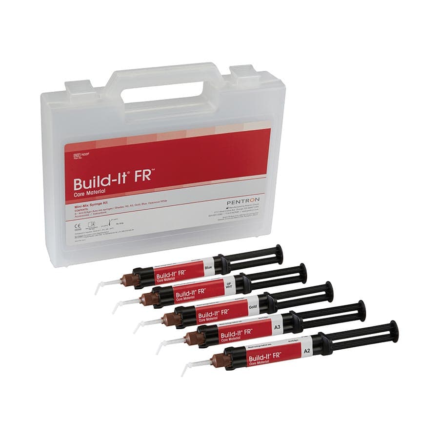 Build-It FR Fiber Reinforced Core Material Mini-Mix Syringe Kit, 5 x 4mL Syringes (Shades A2, A3, Blue, Gold, Opaceous White), N32F thumbnail 15