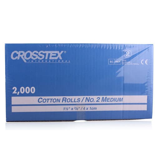 Crosstex Premium Cotton Rolls, #2 Medium, Non-Sterile, 1.5" x 0.38", 2000/Box thumbnail 12