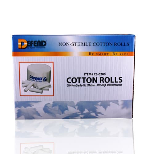Defend Cotton Rolls, #2 Medium, 1.5" x 3/8", Non-Sterile, 2000/Box, CS-0200 thumbnail 8