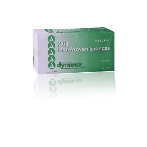 Dynarex Non-Woven Sponge, 3" x 3", 4-Ply, Non-Sterile, 4000/Case, #3253 thumbnail 2