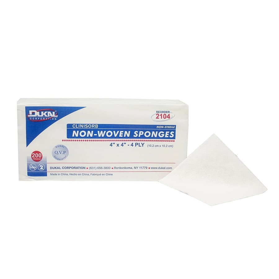 Dukal Clinisorb Non-Woven Gauze Sponge, 4x4", 4-Ply, Non-Sterile, 2000/Case, 2104 thumbnail 2