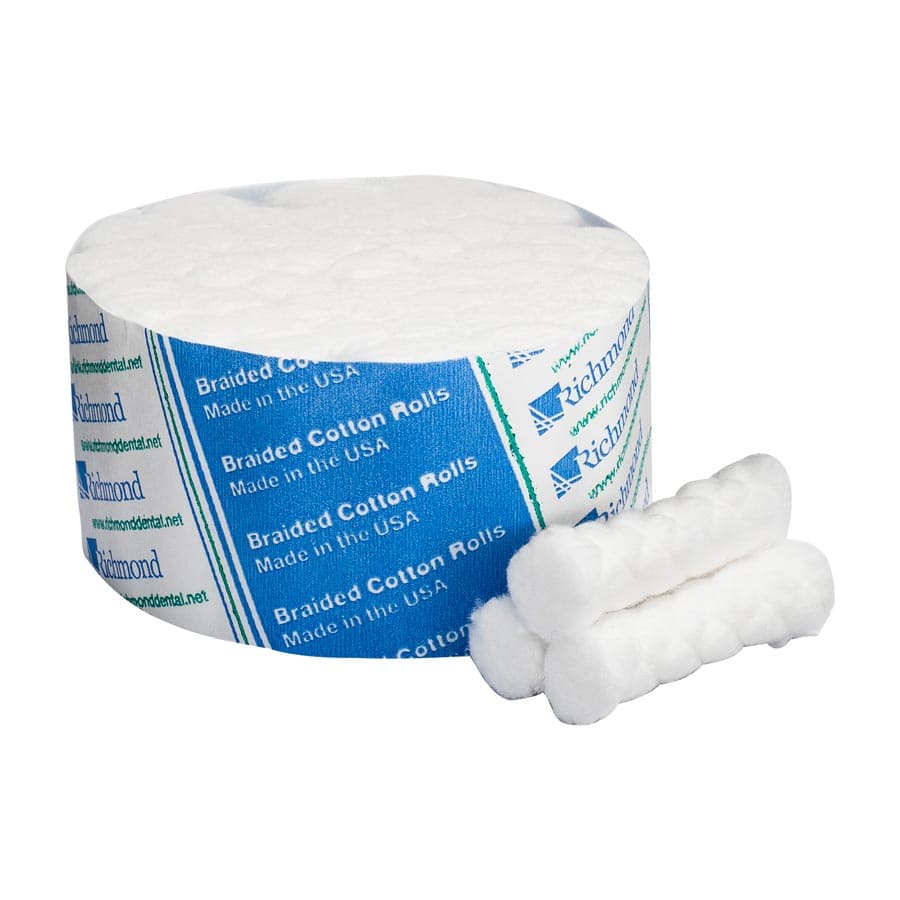 Richmond Braided Cotton Rolls, Large, 1/2" x 6", Non-Sterile, 100/Box, 201205 thumbnail 5