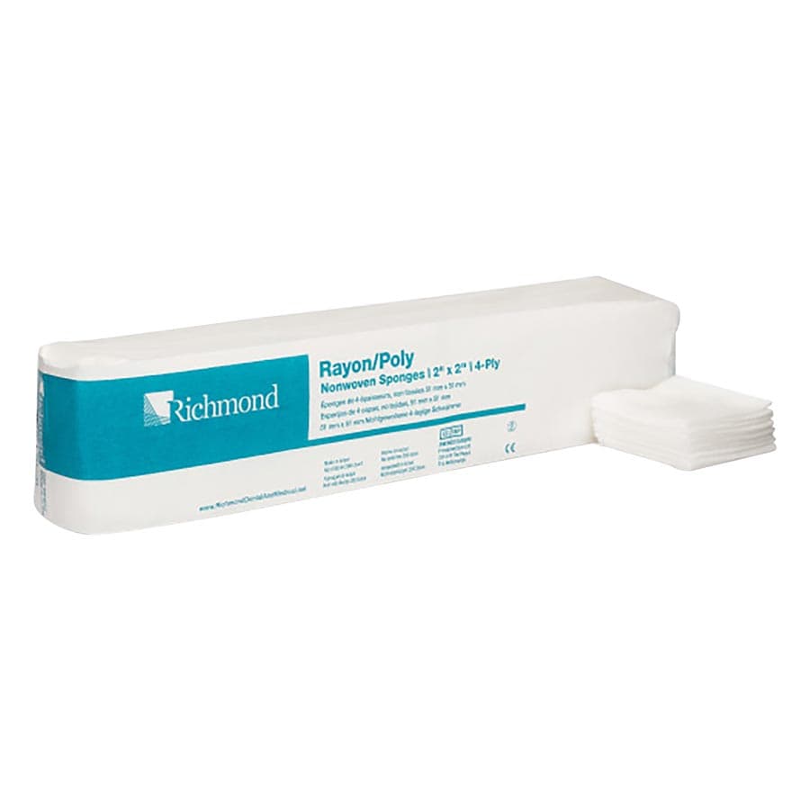 Richmond Rayon/Poly Non-Woven Sponges, 4-Ply, 2" x 2", Non-Sterile, 5000/Case, 300634 thumbnail 6