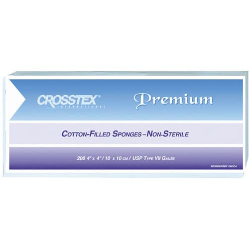 Crosstex Premium Cotton-Filled Exodontia Sponges, 4" x 4", Non-Sterile, 2000/Case, ENCC4 thumbnail 5