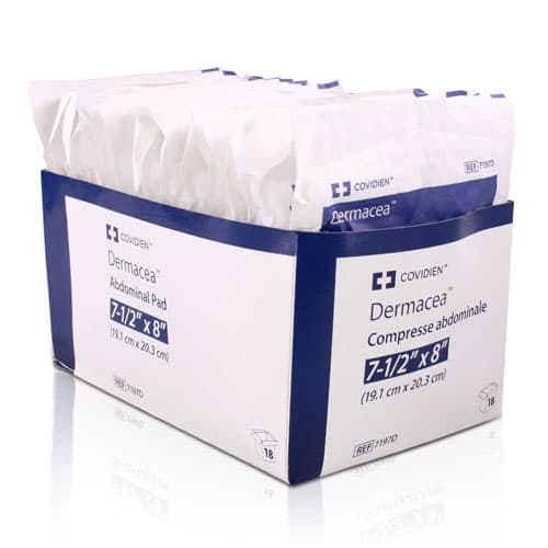 Dermacea Fluff Filled ABD Pad, 8" x 7.5", Sterile, 18/Box, 7197D thumbnail 2