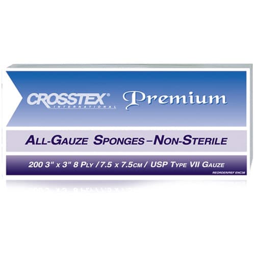 Crosstex All-Gauze Sponges Premium, Non-Sterile, 3" x 3", 12-Ply, 4000/Case, ENC312 thumbnail 5