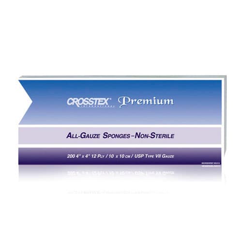 Crosstex Premium All-Gauze Sponges, Non-Sterile, 4" x 4", 8-Ply, 4000/Case, ENC48 thumbnail 3